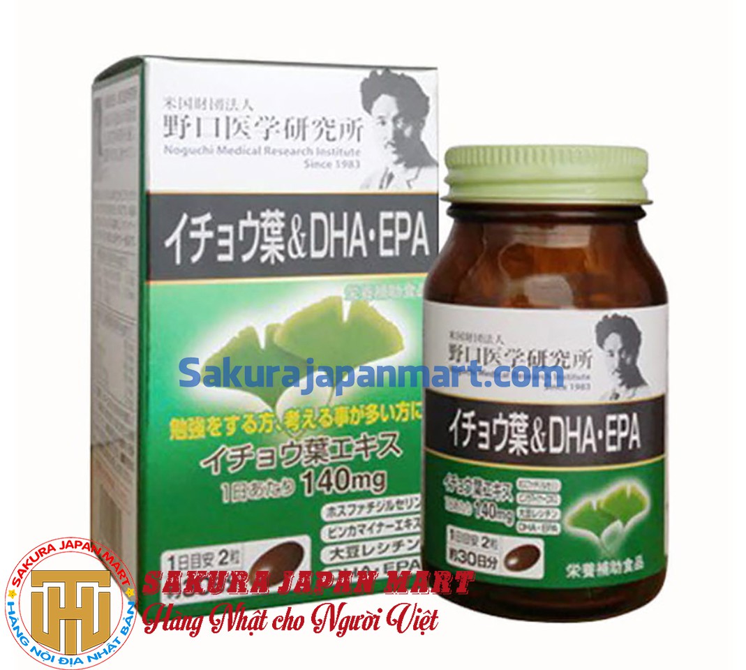 Viên uống bổ não DHA EPA Ginkgo Noguchi 60 viên của Nhật Bản
